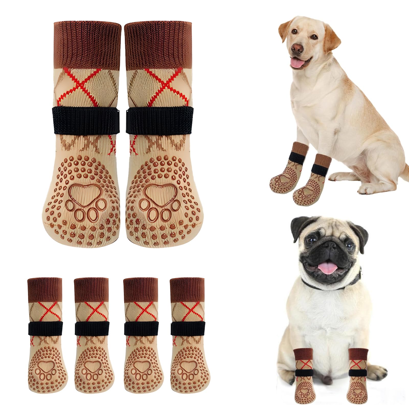 Mnuwoee 2 Pairs Waterproof Dog Socks, dog paw protectors Stop Licking