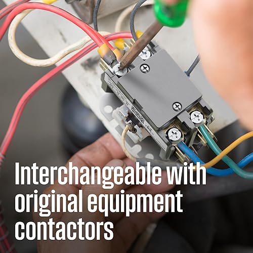 Miniatura 9 de Westinghouse Contactor de CA, 2 polos, 30 amperios, bobina de 24 V, terminales de líneacarga, contactor HVAC de propósito definido, reconocido por