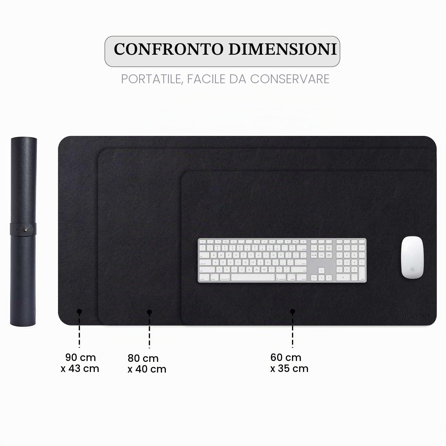 Sottomano da Ufficio Tappetino da Tavolo Pelle PU Impermeabile Antiscivolo 90 x 43 cm