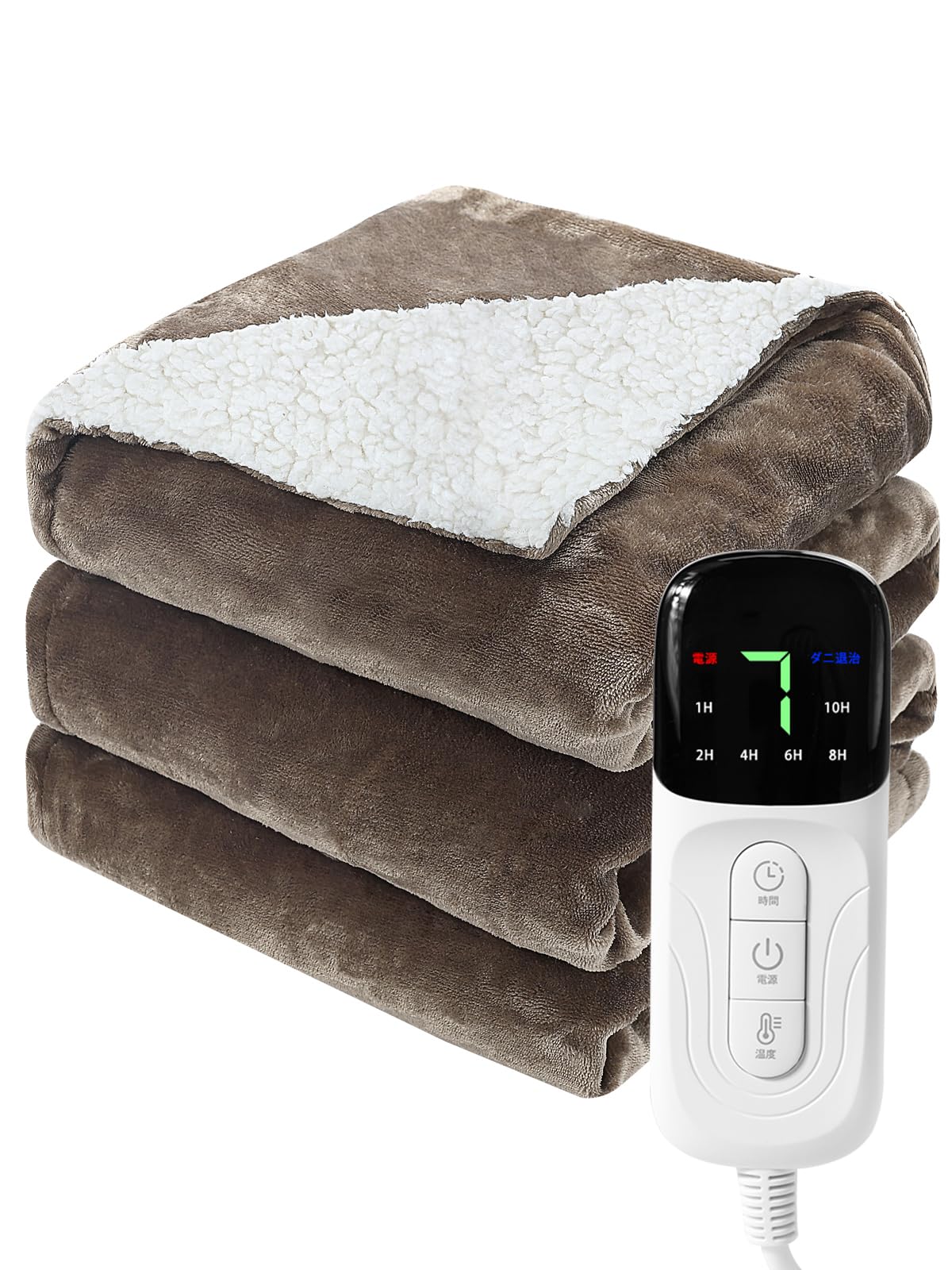 Heshare 電気毛布 掛け敷き兼用 188×130cm【7段階温度調整＆ 6段階タイマー】電気ブランケット 【フランネルとサンゴフリース 厚手生地】 Amazon.co.jp : Heshare 電気毛布 掛け敷き兼用 188×130cm【7段階温度