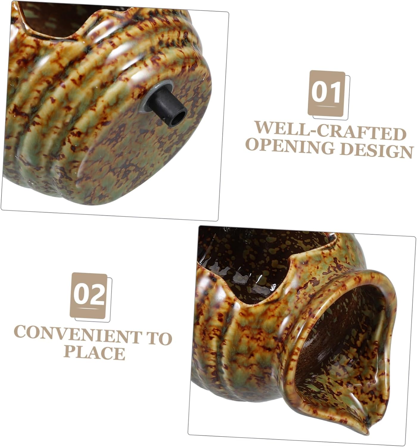Vaguelly 2pcs Ceramic Jar Fountain Waterfall Fountain Indoor Fish Tank Decor Table Top