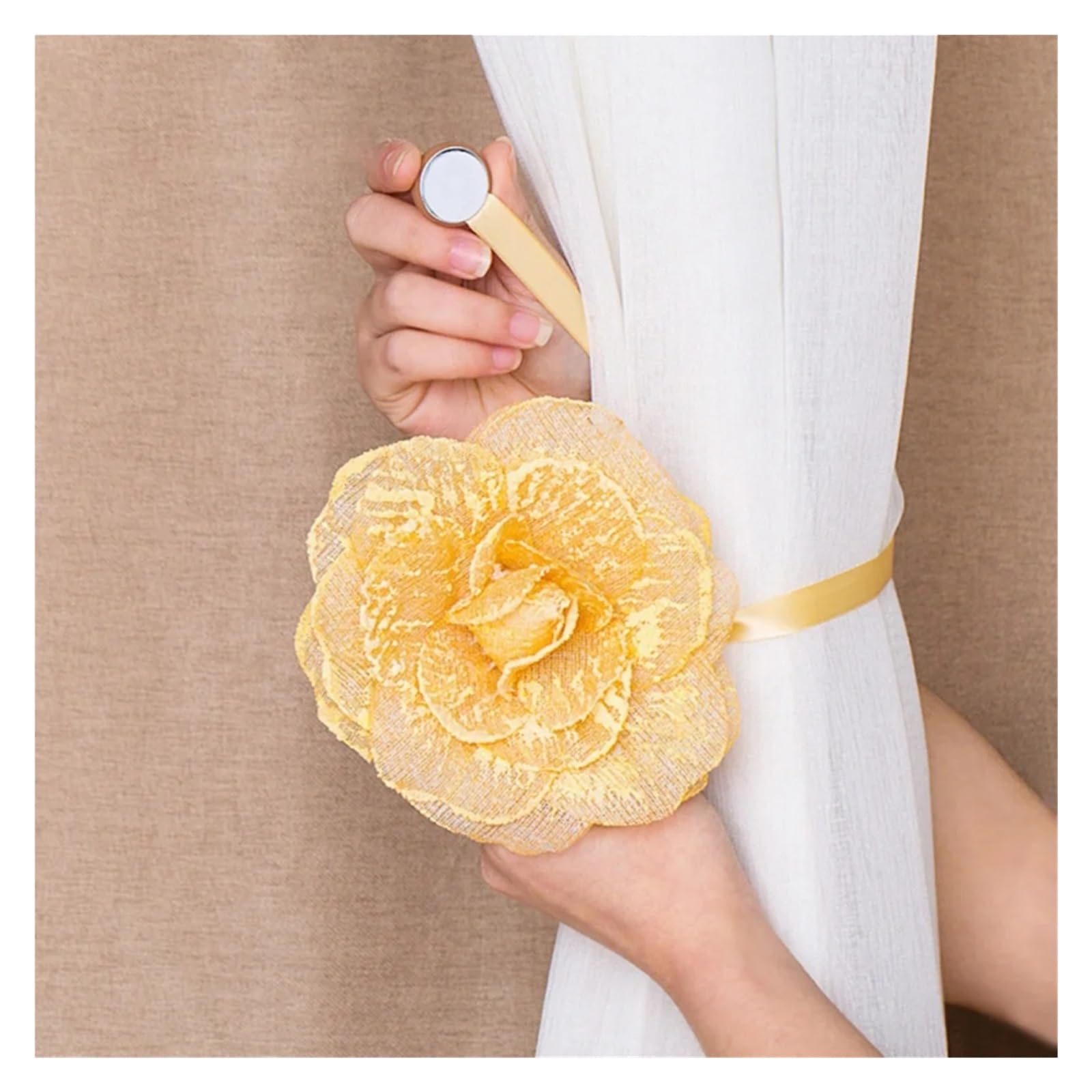 Embrasses Rideaux Embrasses de rideaux magnétiques, 4 pièces, boucles de rideau Design floral, supports de retenue, crochets, Clip for décoration de maison, extérieur, chambre à coucher, bureau Pour L