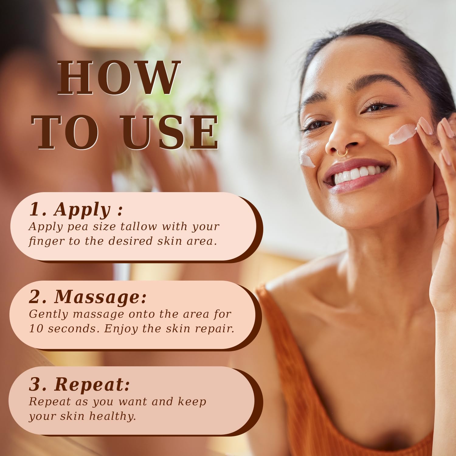 Scosvvi Whipped Beef Tallow Honey Balm: Grass-Fed Beef Tallow Honey Balm for sensitive skin Beef Tallow Moisturizer For Face, Hands Non-Greasy Nourishing With Vitamin Safe for All Skin Types 4 oz - Image 5