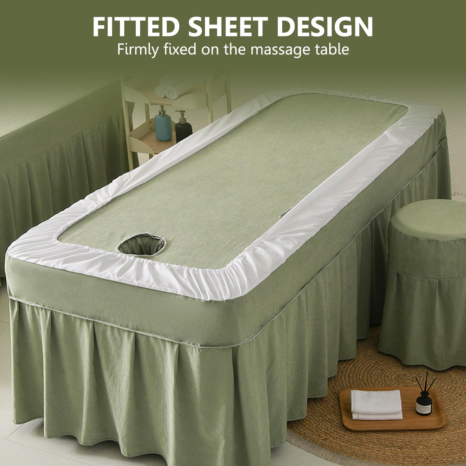 4 Pcs Couverture De Table De Massage Spa Couverture De Lit Salon De Beauté