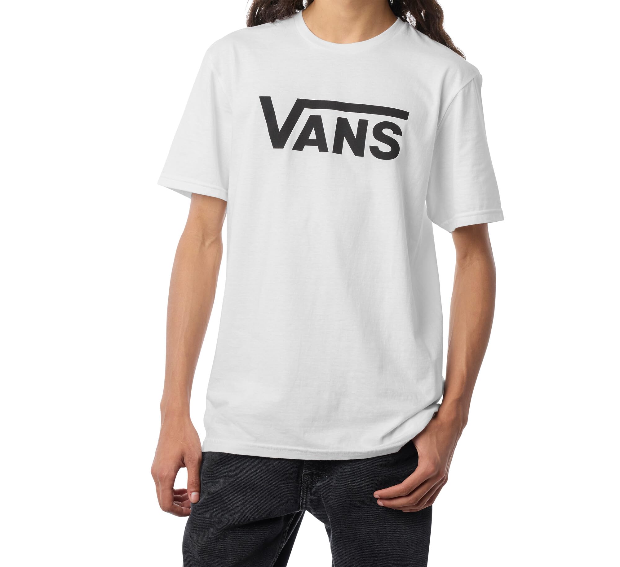 Vans Classic Drop V SS Crew Tee-B, White and Black, M