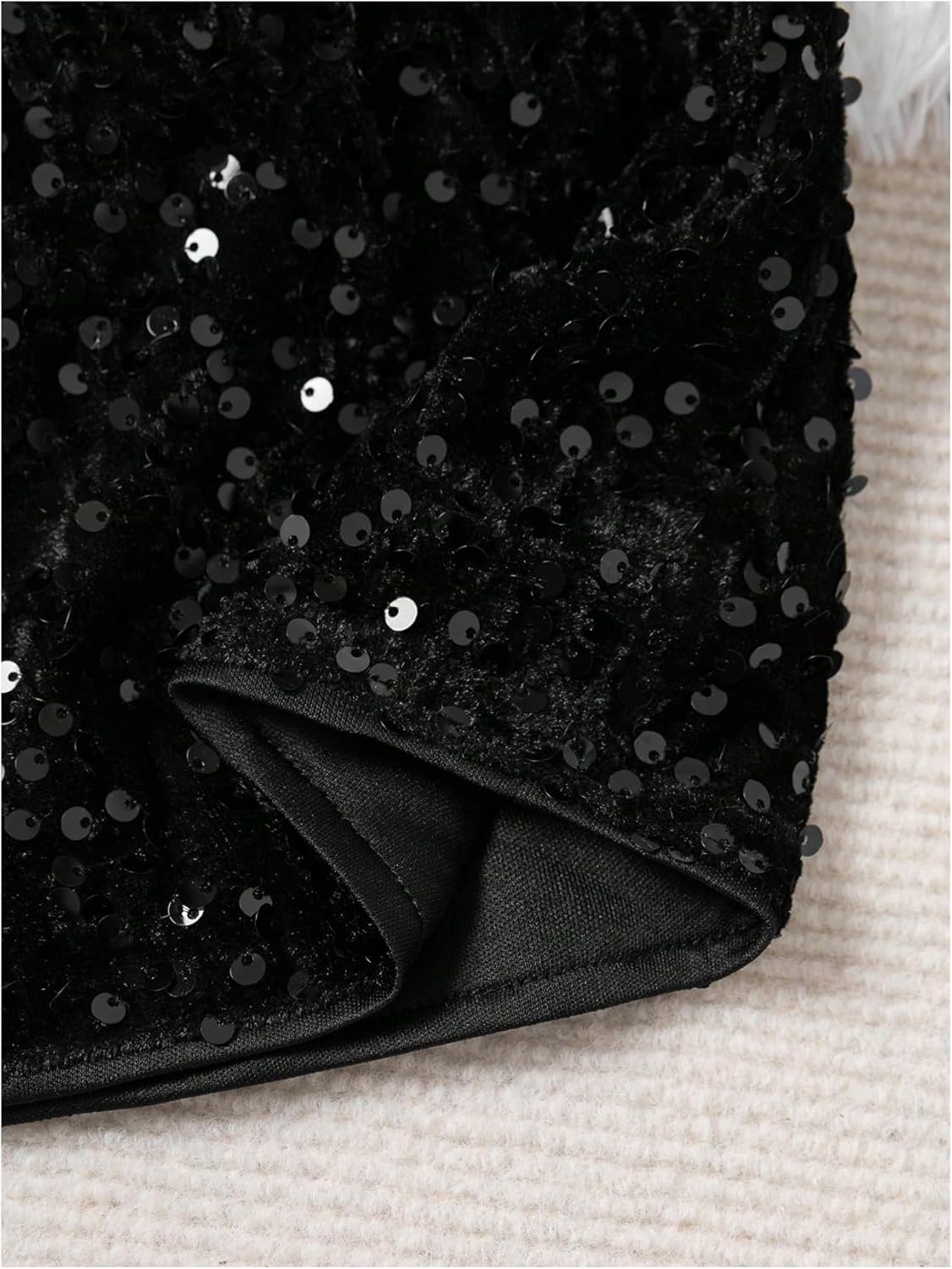 SHENHE Girl's Sequin Skirt Elastic High Waist Sparkly Glitter A Line Mini Party Skirt - Image 5