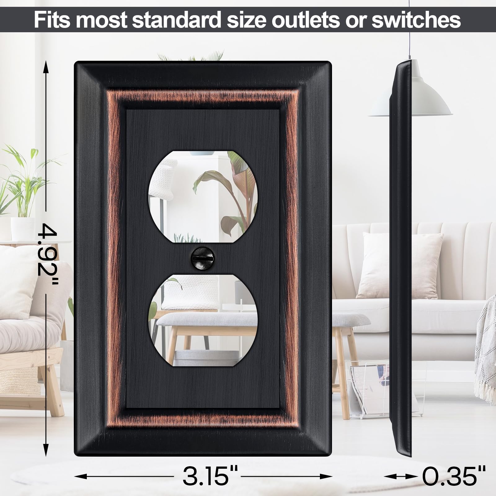 Dyekou Metal Wall Plate for Electrical Outlets, Decorative