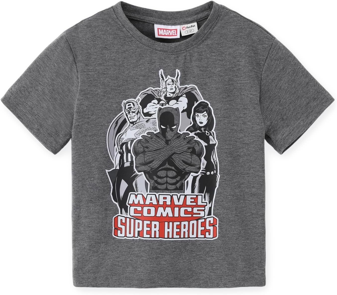 Disney Miles Morales Avengers Marvel Comics Super Heroes Hulk Thor Black Widow Natasha Romanoff Captain America Boys Short Sleeve T-Shirt Girl Tee Kid Graphic Tops Summer Outfit Cloth Dark Grey 2 Year