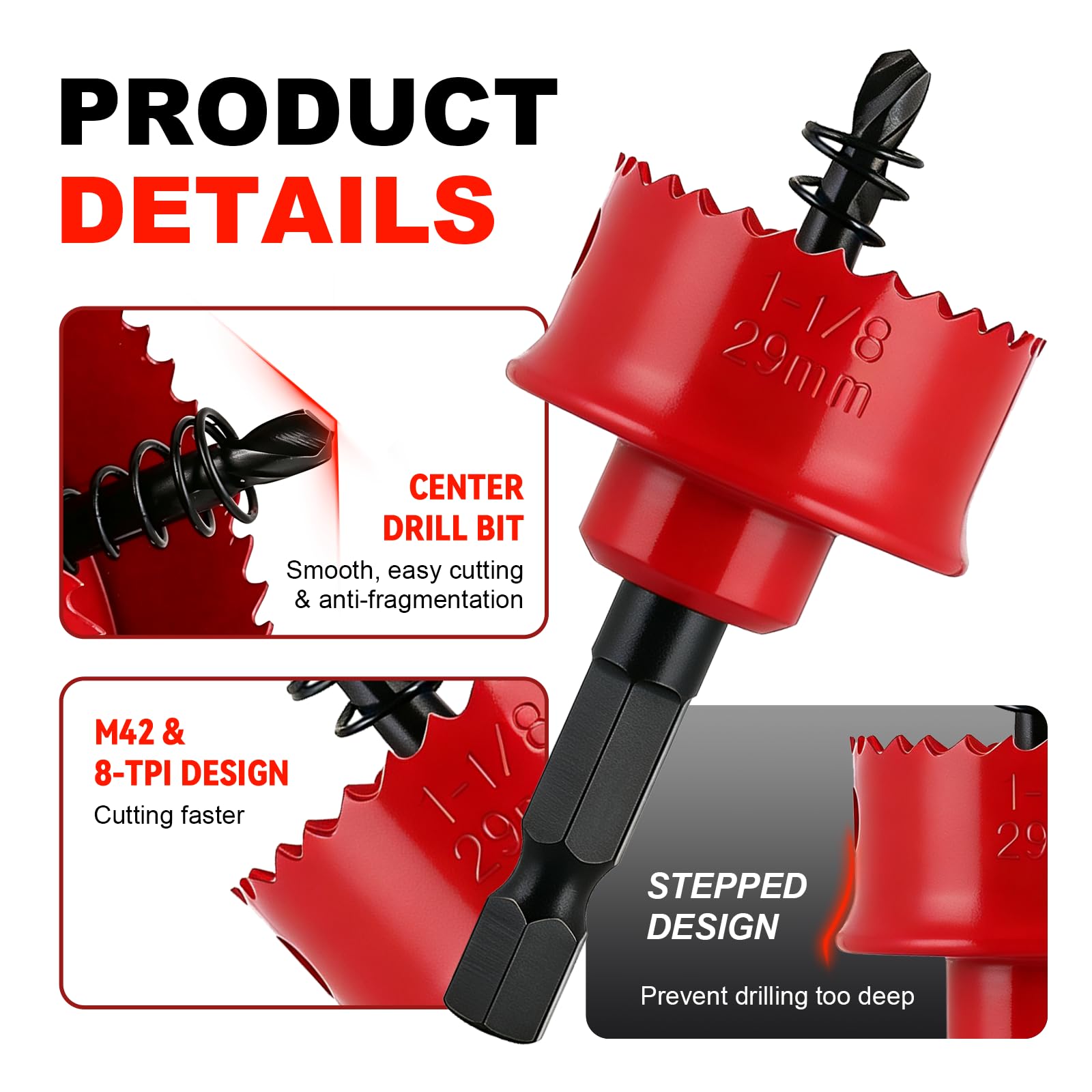 Maycraft Bi-Metal Hole Saws - 6 Piece Kit -2 Maycraft Bi-Metal Hole Saws - 6 Piece Kit -2