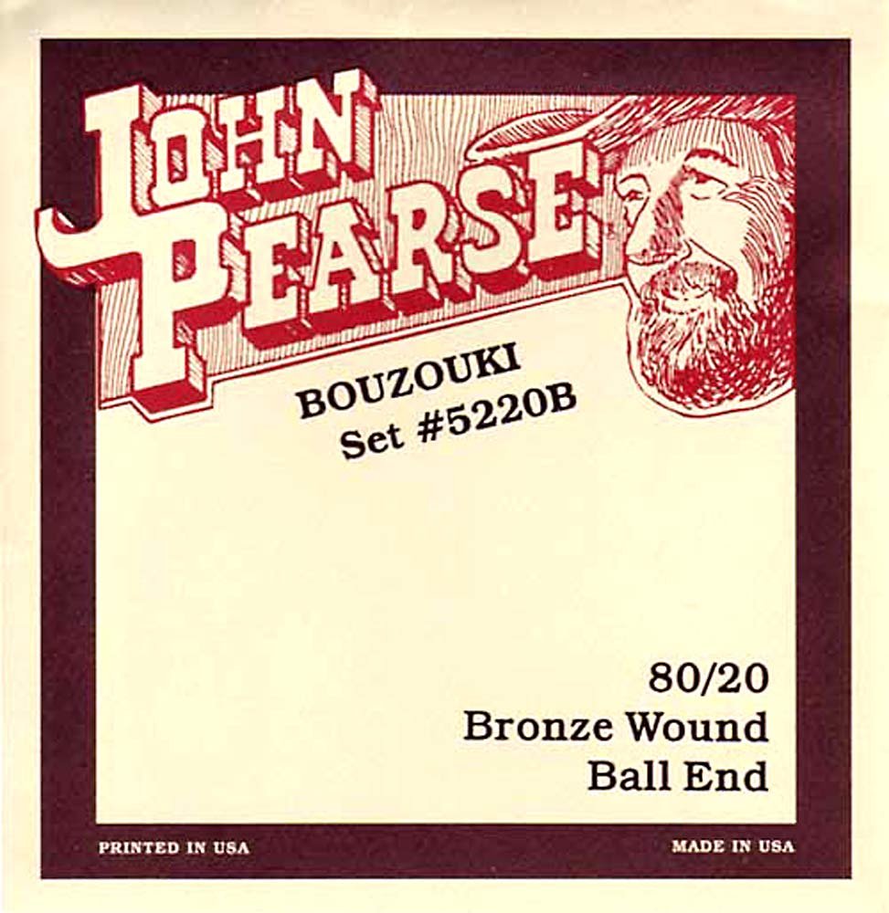 John Pearse® Strings »5220B - BOUZOUKI - 80/20 BRONZE - BALL END« Corde per Bouzouki - 011/040