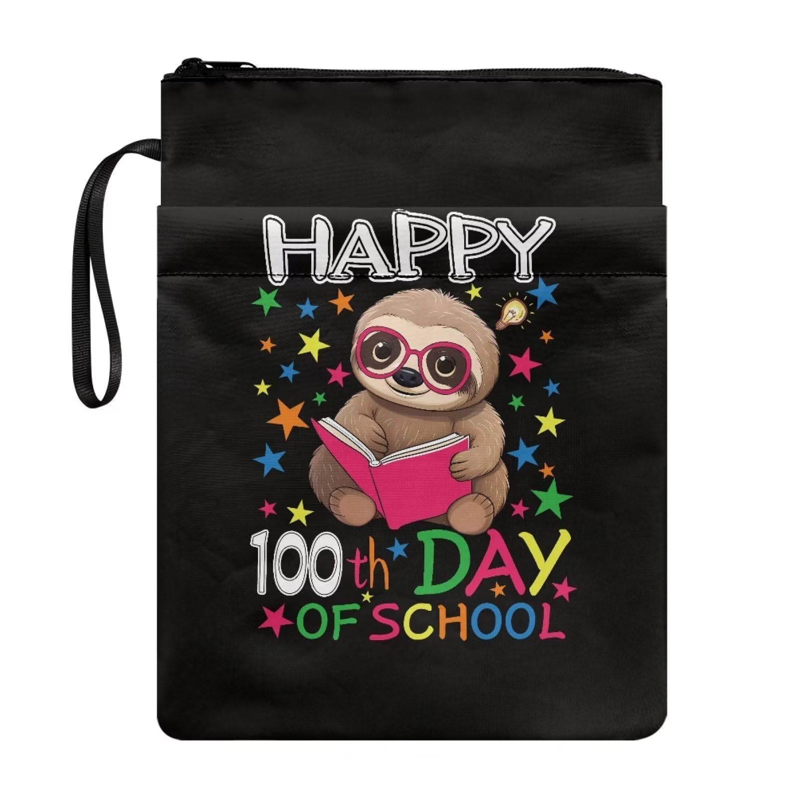 Xoenoiee Sloth Study Print Book Sleeve for Book Lovers Book Sleeve with Zipper Book Protector Paperback Book Covers Stationery Storage Bag for Adult Teen