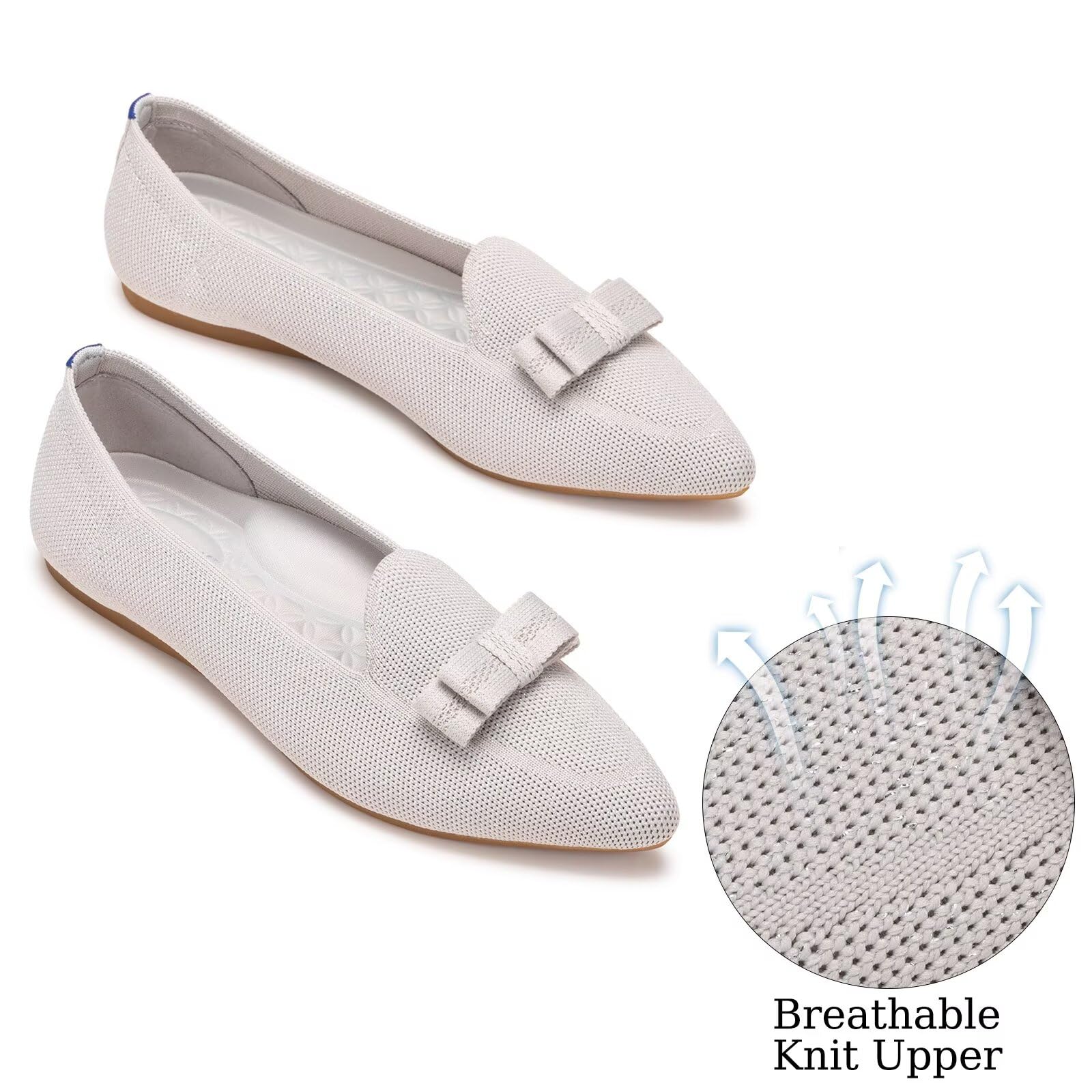 Frank Mully Ballerine Piatte Slip-on in Maglia da Donna - Décolleté con Punta Rotonda