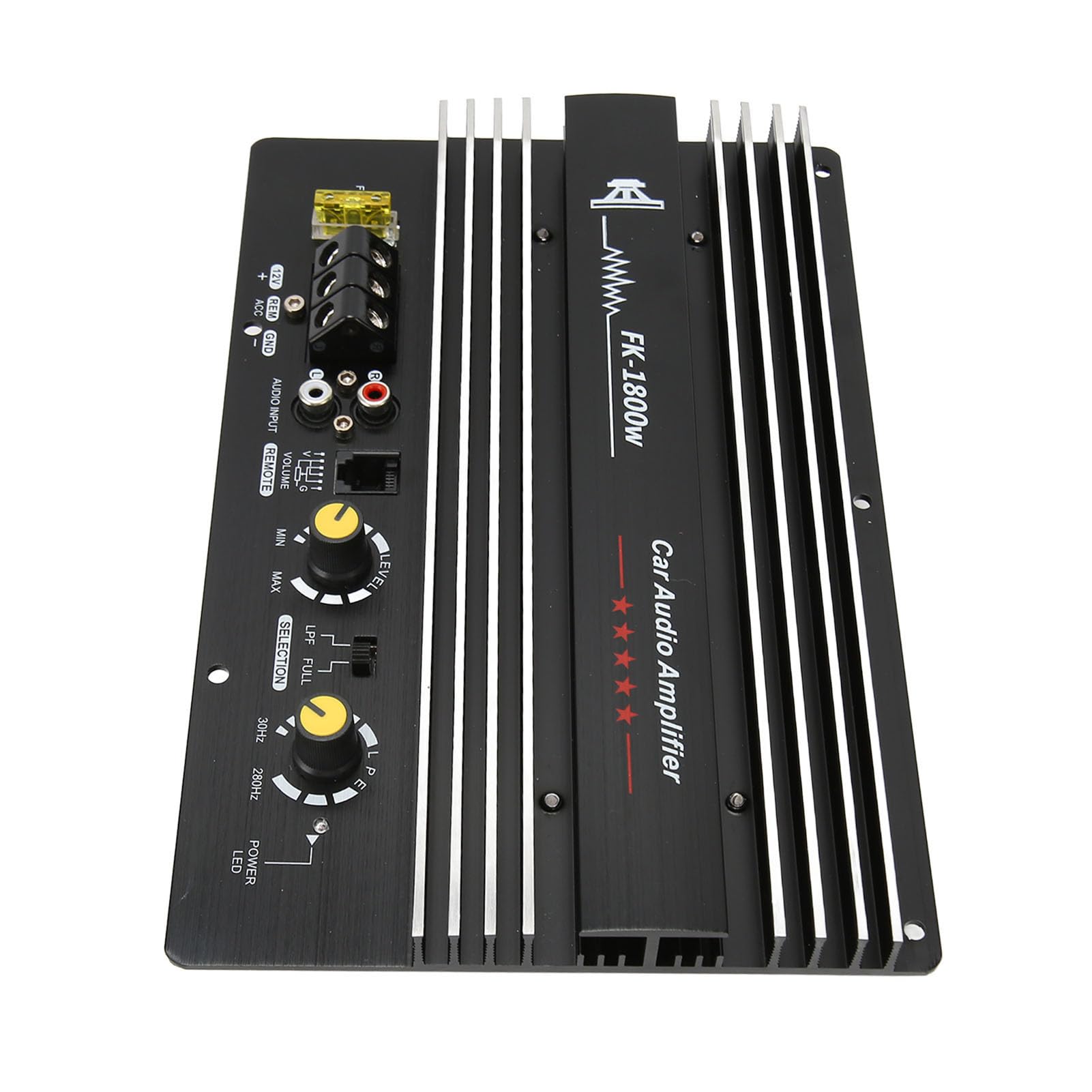 Samochodowy Wzmacniacz Audio 12V 1800W Samochodowy Wzmacniacz Mocy, Samochodowe Stereo Audio Wzmacniacz Dużej Mocy Subwoofer, z Mocnym Panelem Rozpraszającym Ciepło