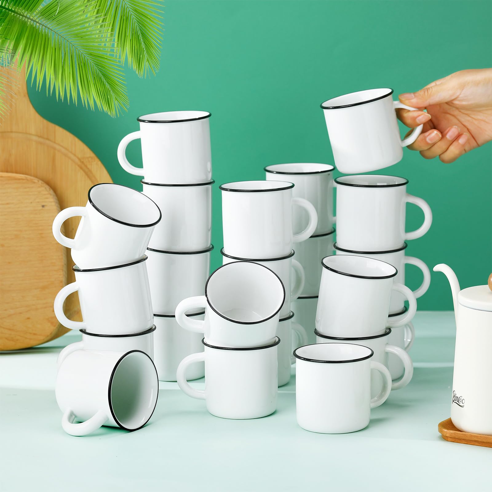 Amazon.com: Uiifan 24 Pcs Ceramic White Coffee Mugs Bulk Vintage Espresso  Mug Mini Tea Cups for Home Travel with Handle DIY Cups for Tea, Coffee,  Juice, Hot Chocolate (5.07 oz) : Home