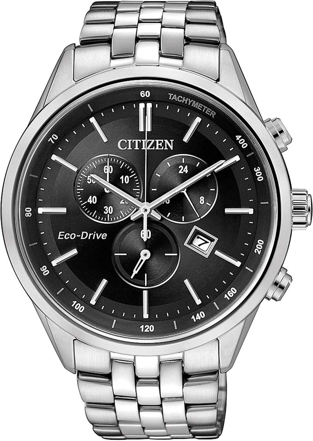 Citizen Męski chronograf Eco-Drive zegarek na rękę z bransoletką ze stali nierdzewnej