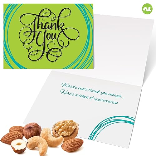 Vista 5 de NUT CRAVINGS Colección Gourmet - Agradecimiento y Apreciación, Cesta de Regalo Torre de Nueces y Frutas Secas, con Cinta TY + Tarjeta