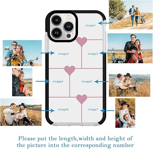 Miniatura 2 de Funda de teléfono personalizada para iPhone 15 Pro Max personalizada con collage de múltiples imágenes, resistente a los impactos, funda protectora