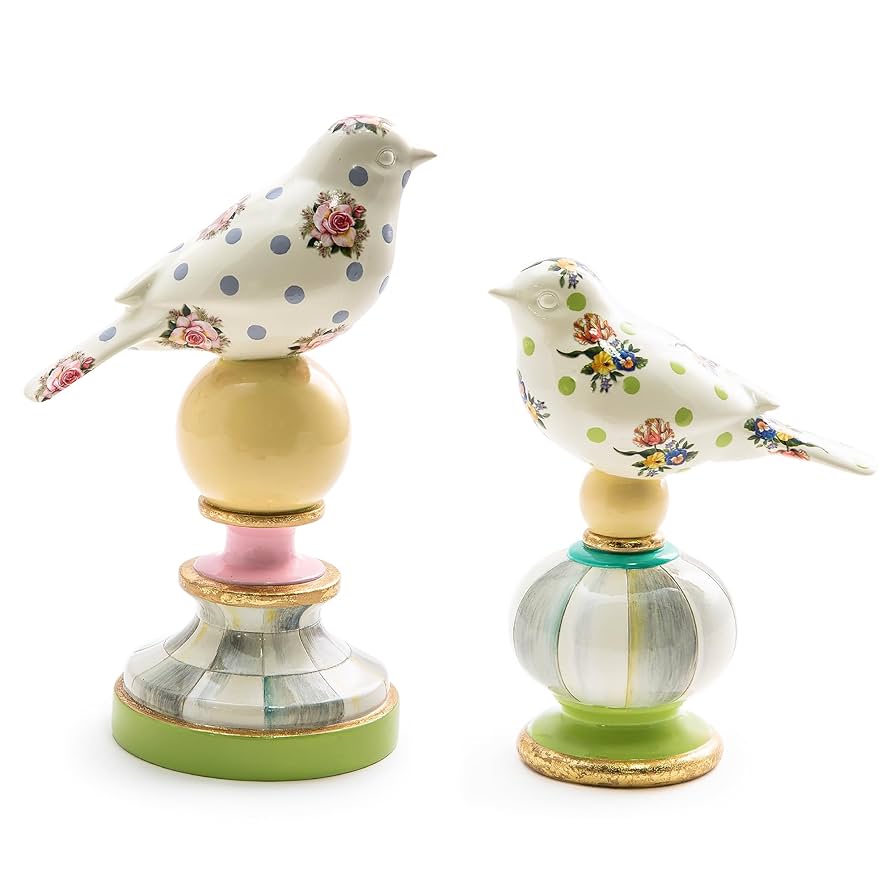 Amazon｜MACKENZIE-CHILDS ワイルドフラワー 鳥 トピアリー - 2個