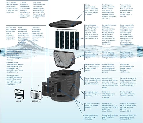 Miniatura 3 de Little Giant SK2.5 - Desnatador de estanque de 2500 galones por hora, negro 566131