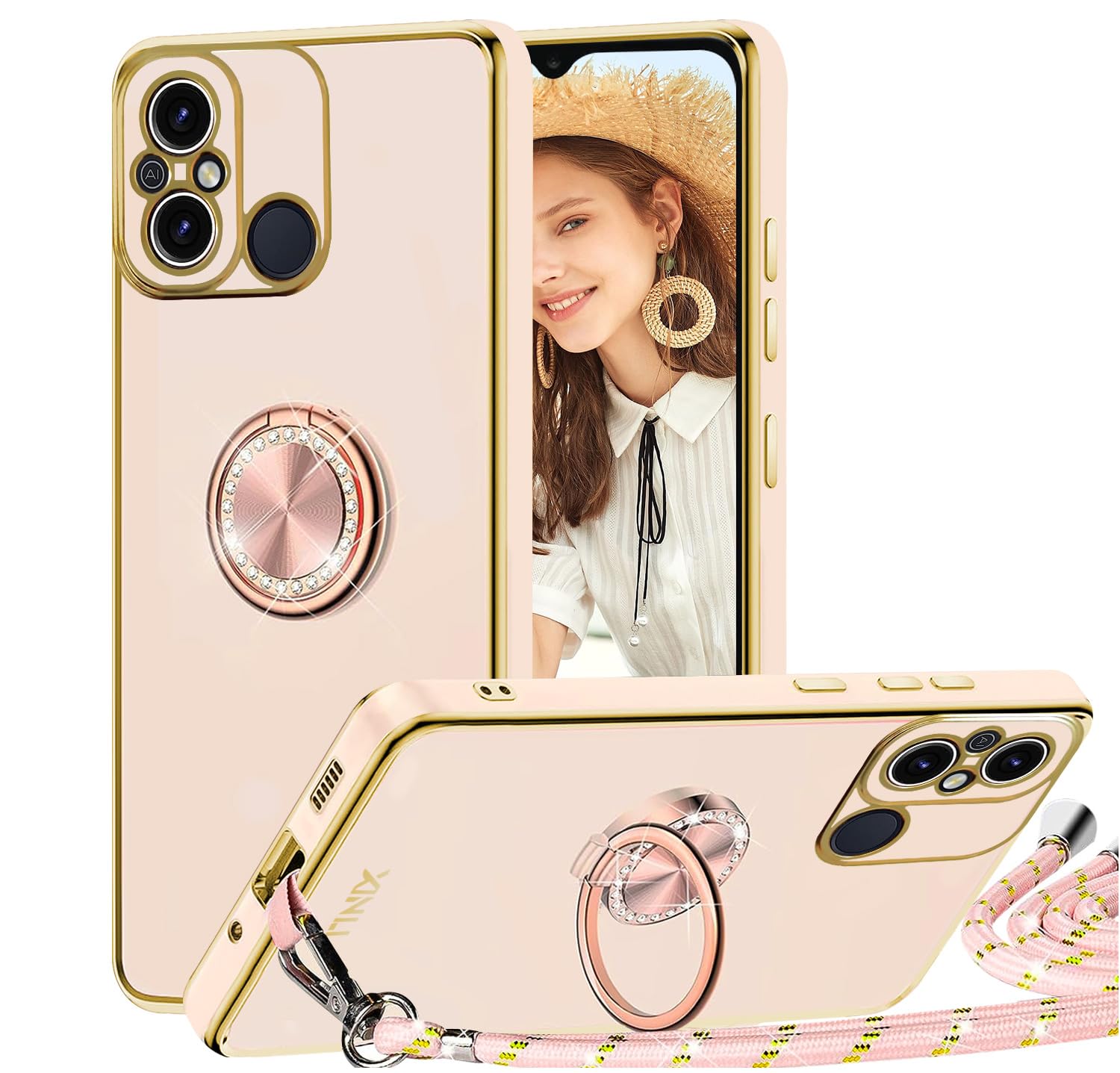 Moex Collana Per Cellulare Compatibile Con Xiaomi Mi Mix 2S – Custodia Silicone Trasparente + Cordino Regolabile Viola