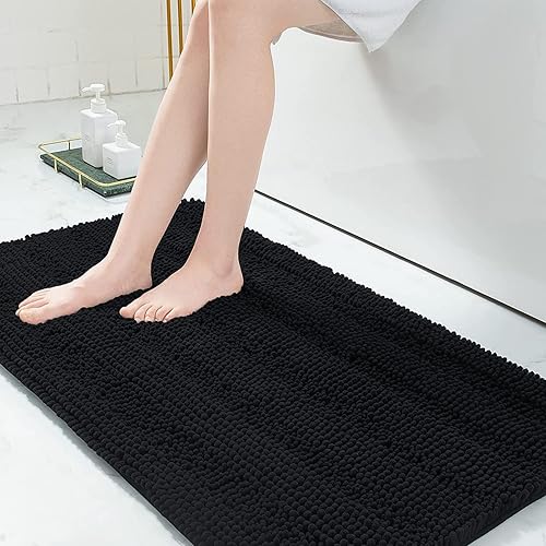 Miniatura 125 de Grandaily - Alfombras de baño de felpilla a rayas, extragruesas y absorbentes, antideslizantes, con fibras largas y suaves, lavables a máquina, para