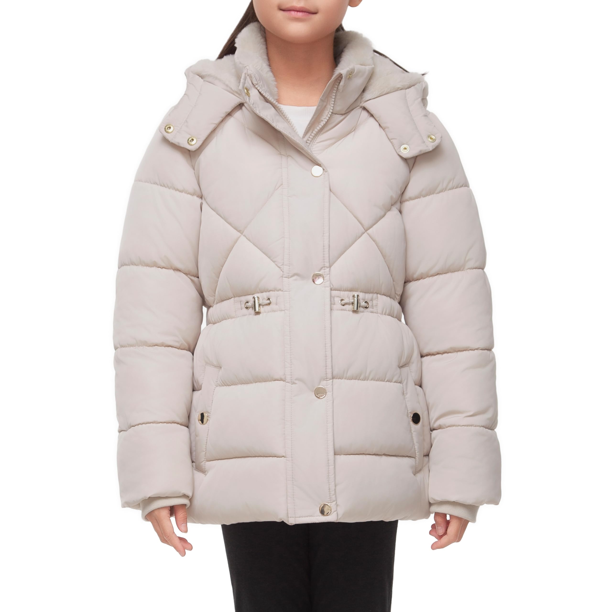 Rokka&amp;Rolla Girls' Water-Resistant Long Winter Puffer Jacket with Faux Fur