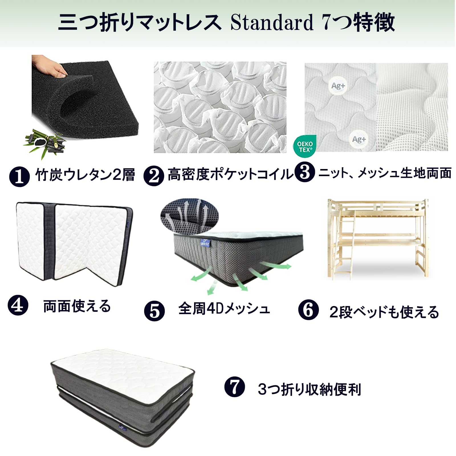 Amazon｜DEEPFiT 折りたたみ マットレス シングル 硬め ポケットコイル