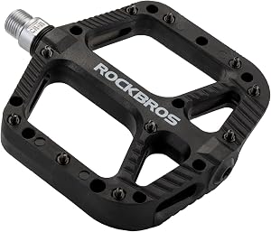 ROCKBROS Bicycle Pedals Road Mountain Bike Pedals 9/16 Nylon Fiber Flat Platform Pedals