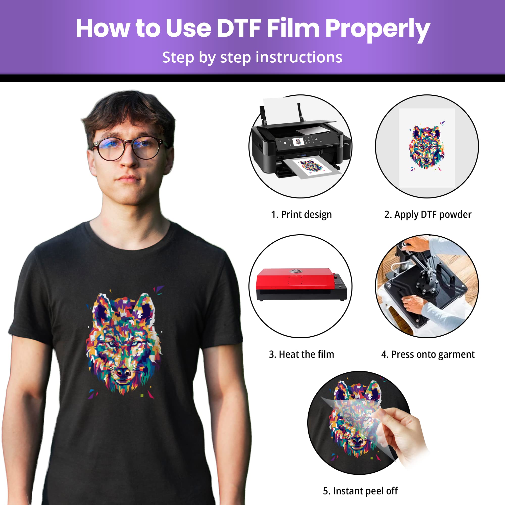 Amazon.co.jp: Vintalie DTF 転写フィルム – A4 (8.5インチ x 11インチ