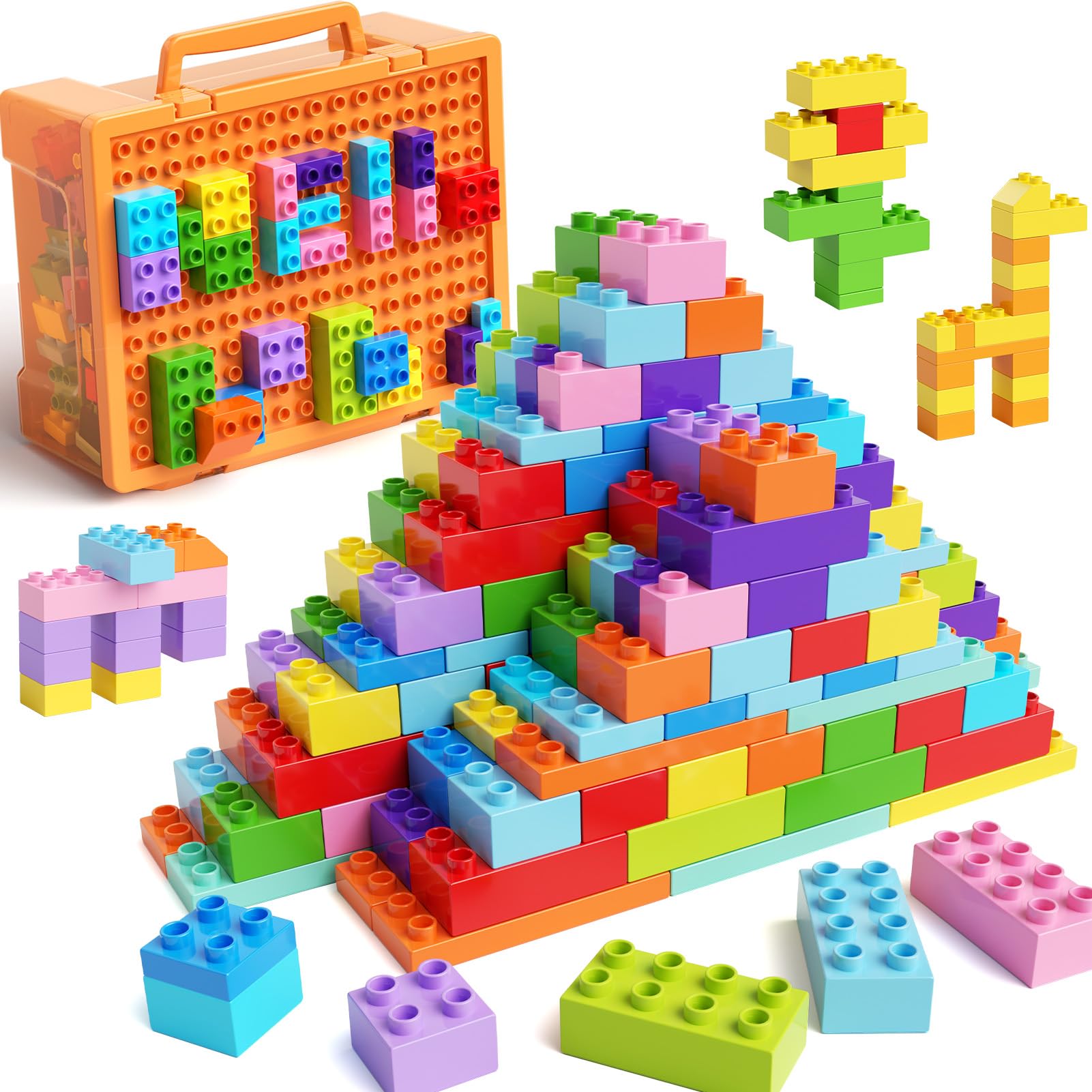 97pcs Large building blocks, Classic Building Blocks in 12 Colours and 8 Shapes