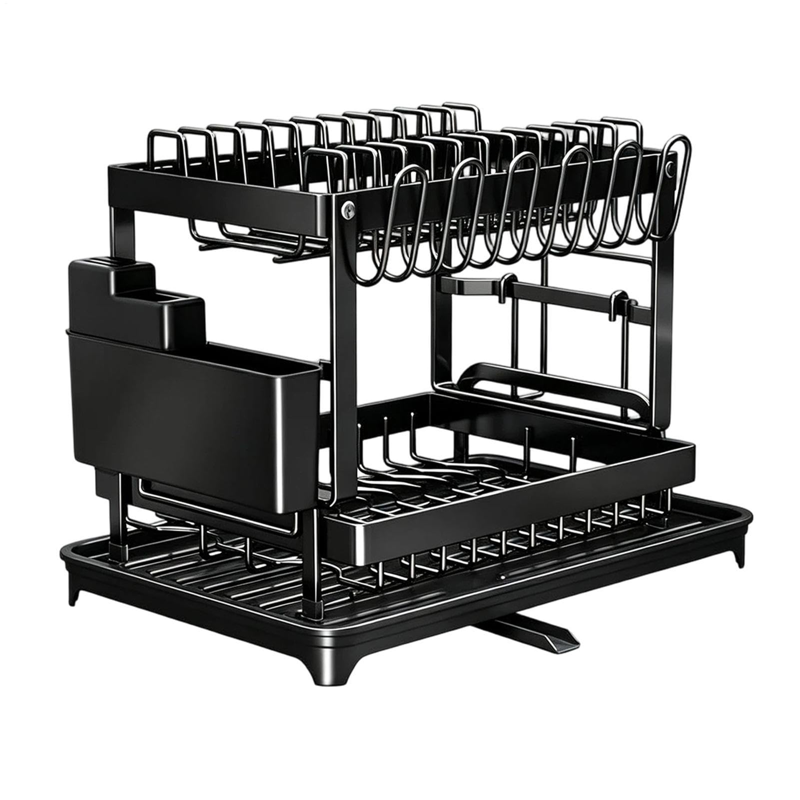 Scolapiatti Per Piano Cucina 2 Ripiani Grande Organizer In Acciaio Al | Scolapiatti Per Cucina Spugne Scolatoio Pulizia Organizzazione Scarico Rubinetto Utensili Doccia Casa
