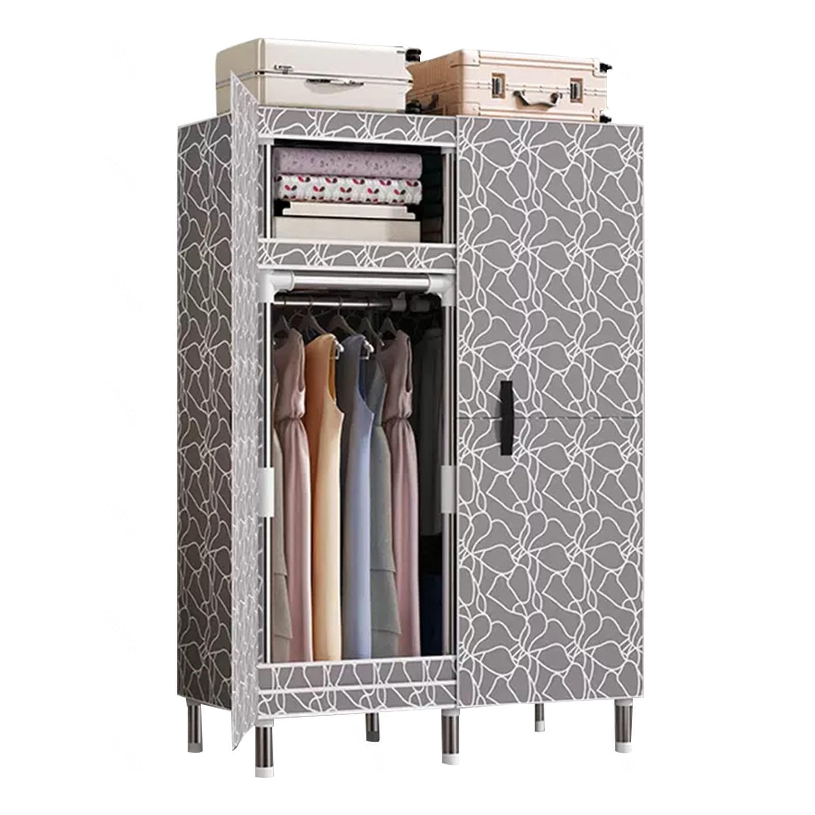 Kleiderschrank, tragbarer Kleiderschrank, Aufbewahrungsorganisator für Schlafzimmer, Kleiderschrank aus Segeltuch, Einfach zu montieren, A-85 x 45 x 170 cm