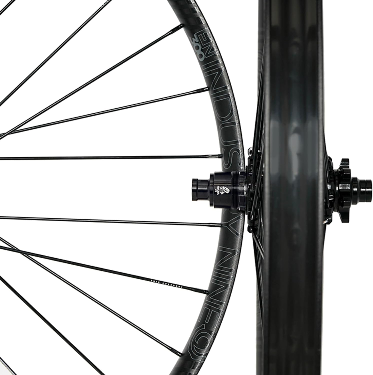 Industry Nine- Hydra - Enduro 300 Mountain Bike Wheelset - 6bolt - 29inch - 15x110/12x148-32H Black hub, Black Spokes - Made in USA