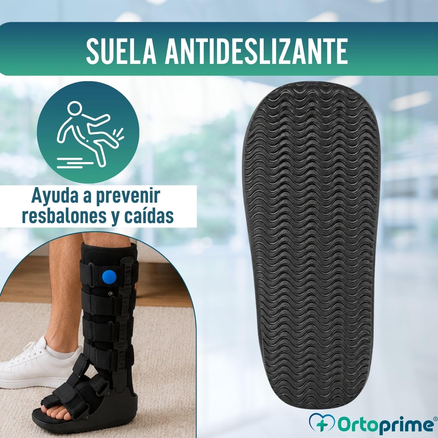 OrtoPrime Bota Walker Larga Fija BILATERAL con CÁMARA DE AIRE bota Ortopédica walker Larga para FRACTURAS Botas Walker Alta Ajuste Neumático con Válvula - Bota Inmovilizadora de Tobillo (M 40-44)