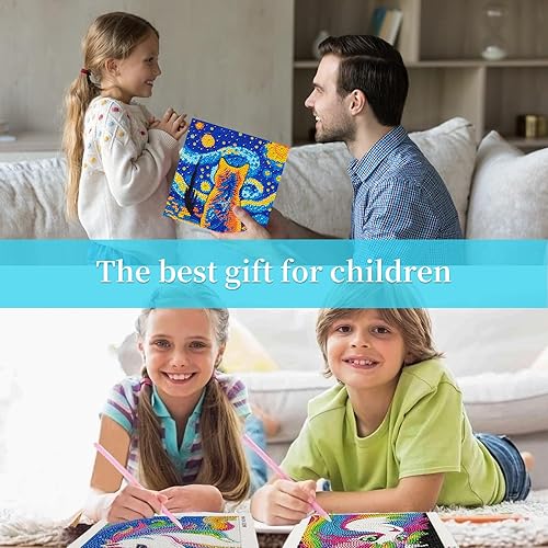 Miniatura 6 de Libfx Kits de arte de diamantes para niños, 4 piezas de arte de diamantes para niños, niñas, niños, principiantes, artes y manualidades para niños