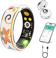 Chendssfkd Smart Ring for Men & Women: IP68 Waterproof Health Tracker with Heart Rate, Sleep, Steps - No Subscription, Rose Gold Size 8