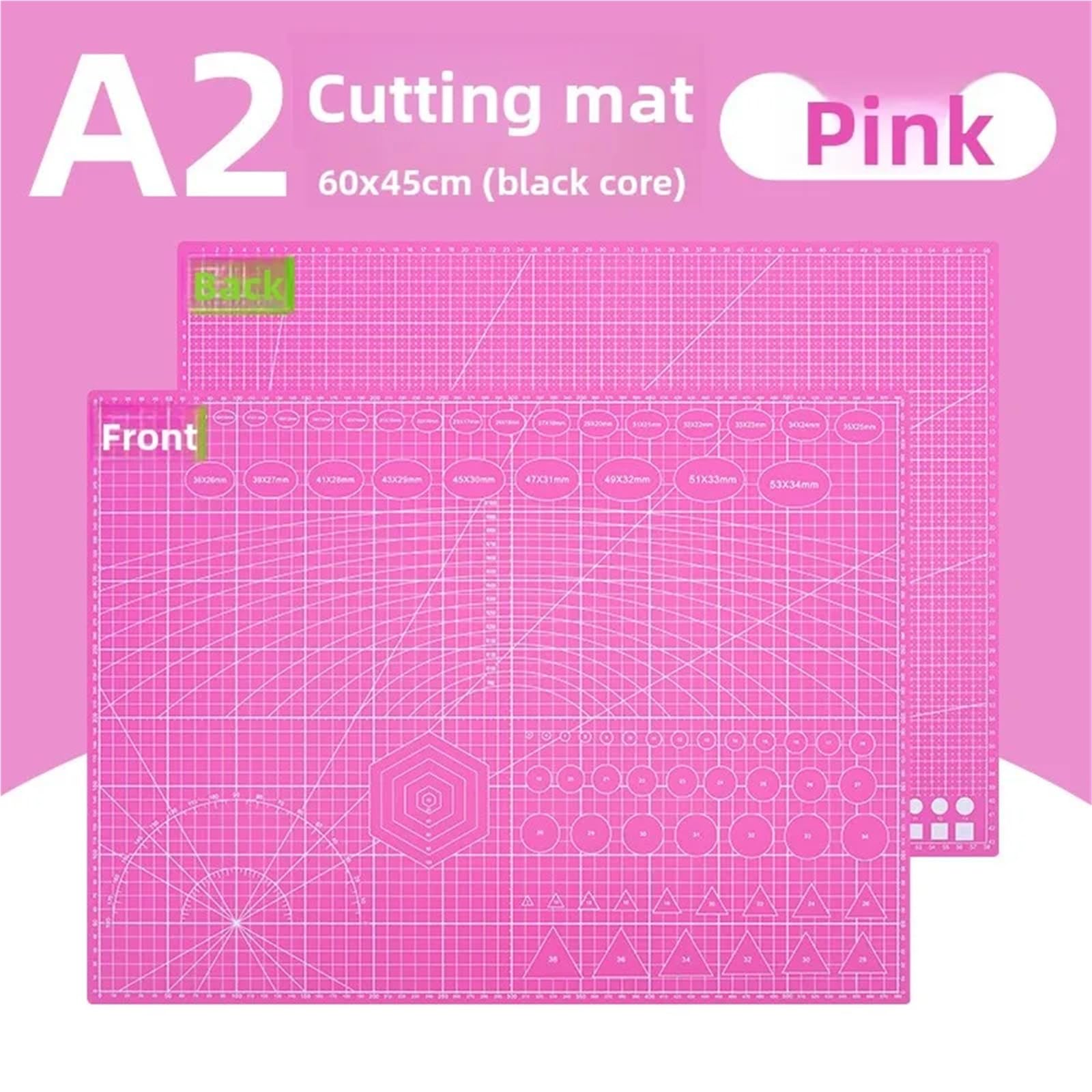Tapete de Corte Tabla de corte PVC A2, autorreparadora, for manualidades, costura, papel artístico, grabado, herramienta for cuero(Pink)