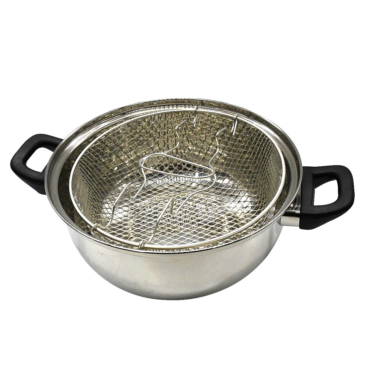 Baumalu - Friggitrice in acciaio inox 26 cm con coperchio in vetro pulsante bachelia - tutti i fornelli e induzione