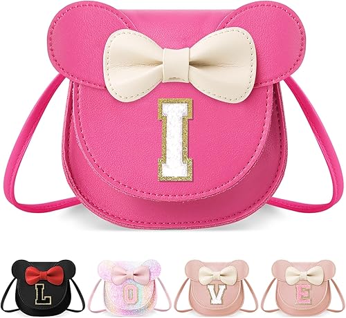 Little Girl Toddler Purse - Cute Mouse Ear Bow Crossbody Bag for 2-8 Year Olds - Birthday Gift