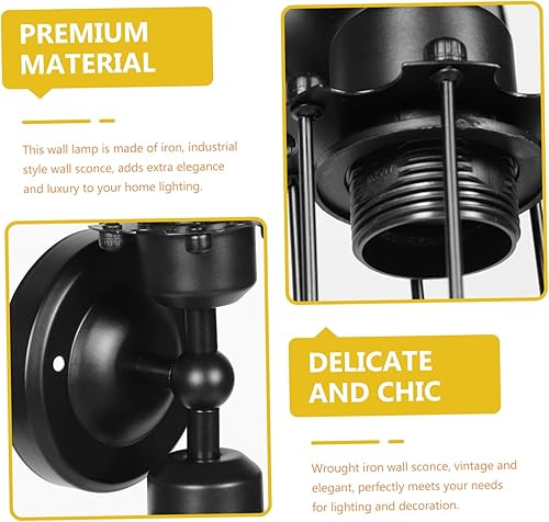 Miniatura 7 de Lámpara de pared de hierro industrial vintage de doble cabeza para pasillo, dormitorio, bar y sala de estar, elegante iluminación de pared,
