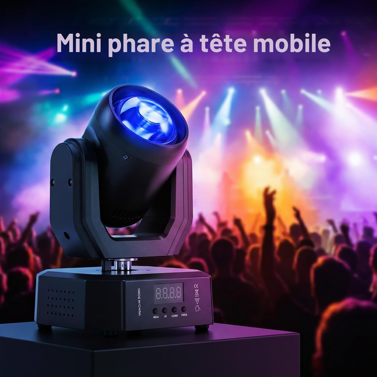 2 pièces Lyre LED 30W Mini Beam Jeux de Lumiere RGBW lumière de scène avec Télécommande 5 modes commande Stroboscopique DMX512 pour Disco DJ Club Fête Bar
