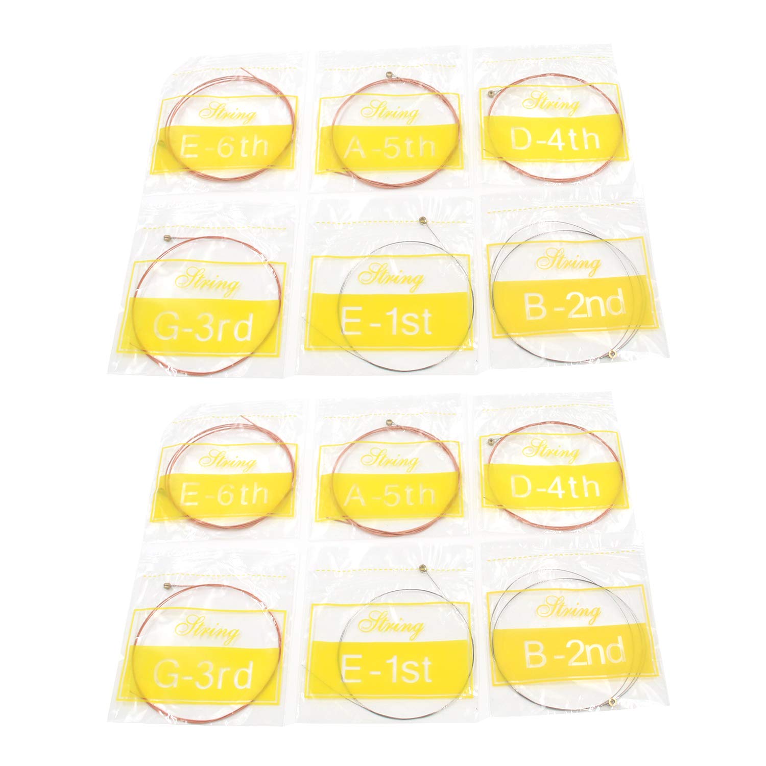 Geesatis 2 Set of 6 Acoustic Guitar Strings Replacement Steel String, E-1st, B-2nd, G-3rd, D-4th, A-5th, E-6th, Rose Red and Silver, Clear and Beautiful Tone - Image 4