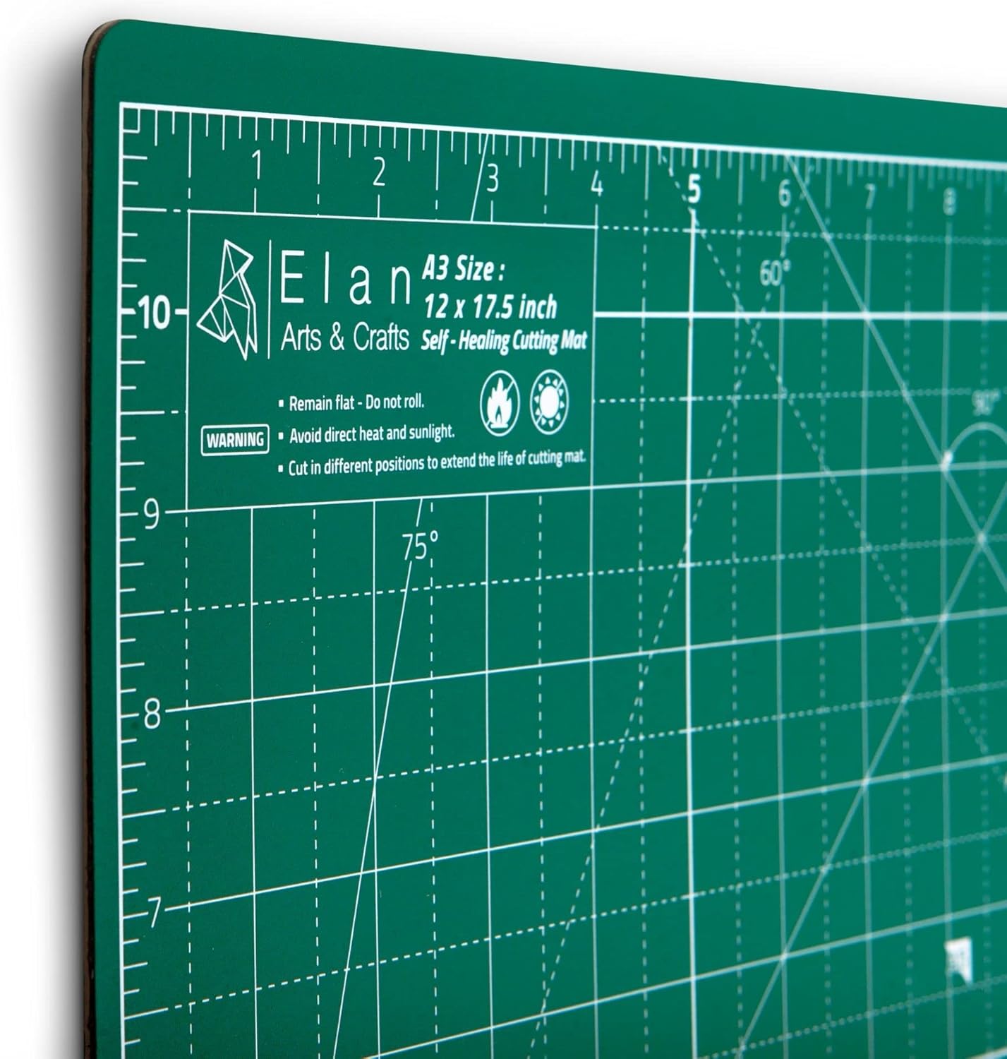 Elan Cutting Mat A3 Green, 5-Ply Craft Mat, Self Healing Cutting Mat 18x12, Craft Cutting Board, Art Mat, Imperial Sewing Mat, Quilting Mat, Hobby Mat, for Sewing, Quilting, Quilting supplies : Arts, Crafts & Sewing