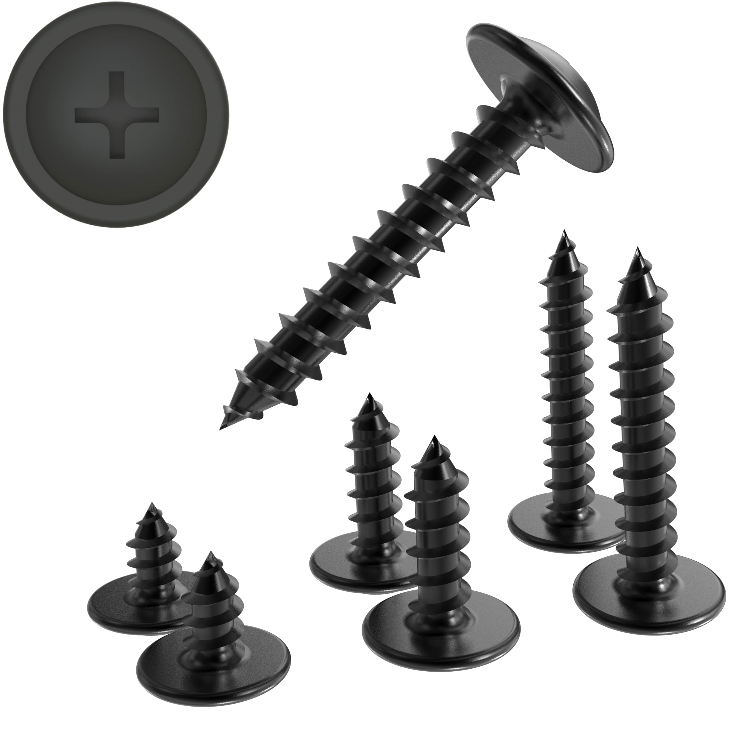 100 AUPROTEC Flanged Self-Tapping Screws 4.8 x 16 mm Phillips Pan Head Black Galvanised - 4,8 x 16 mm 100 pcs - Image 4