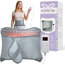 Heating Pad for Back, Upgraded Electric Heating Pad for Low Back Neck Shoulder Pain Relief, 12 x 24+26" Large Heat Pad with 4 Timer 6 Heat Setting &amp; Auto Shut Off, Christmas Birthday Gifts for Men Dad