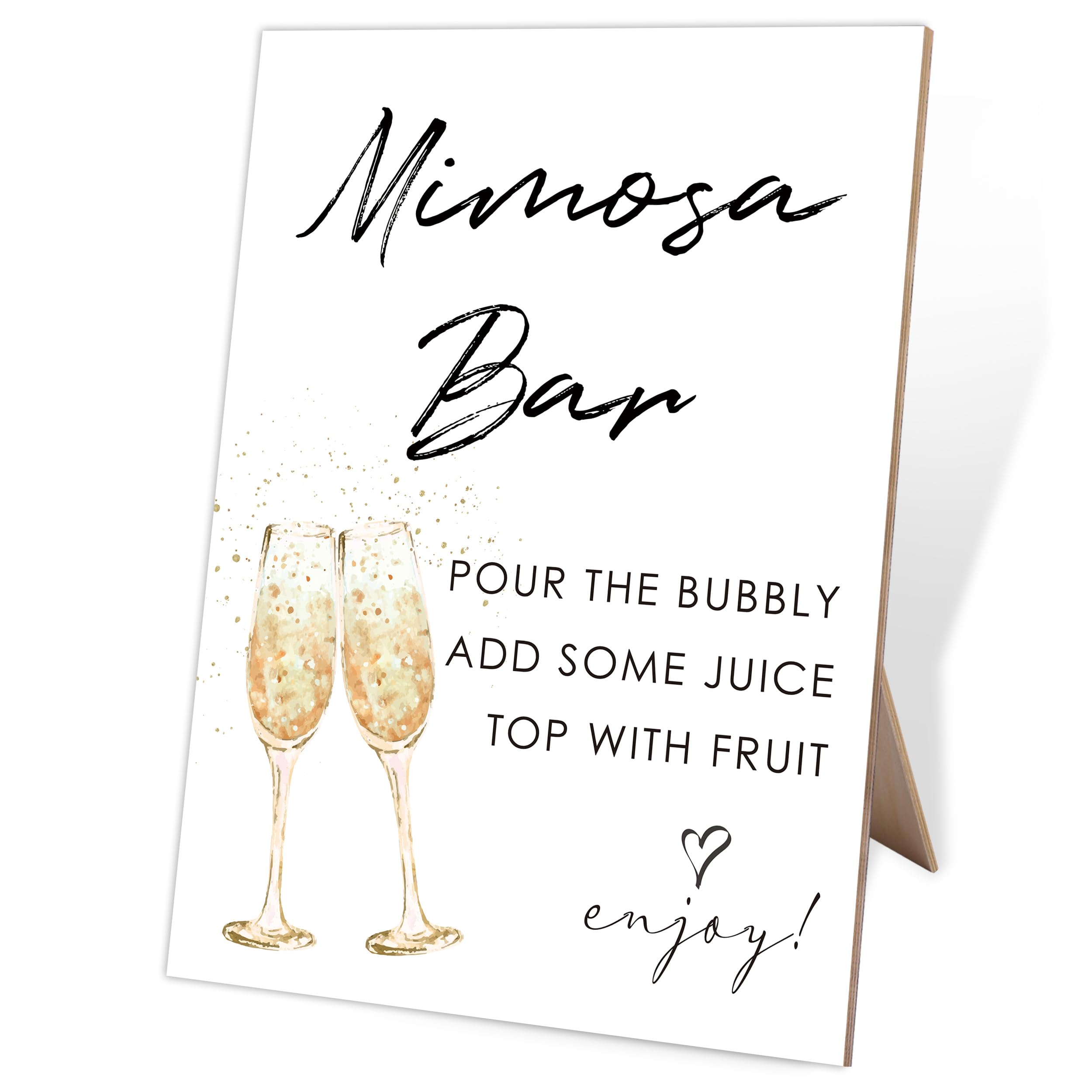 Cartello Per Bar Mimosa Con Supporto – 20,3x28 Cm, Decorazione Per Addio Al Nubilato, Matrimonio, Baby Shower