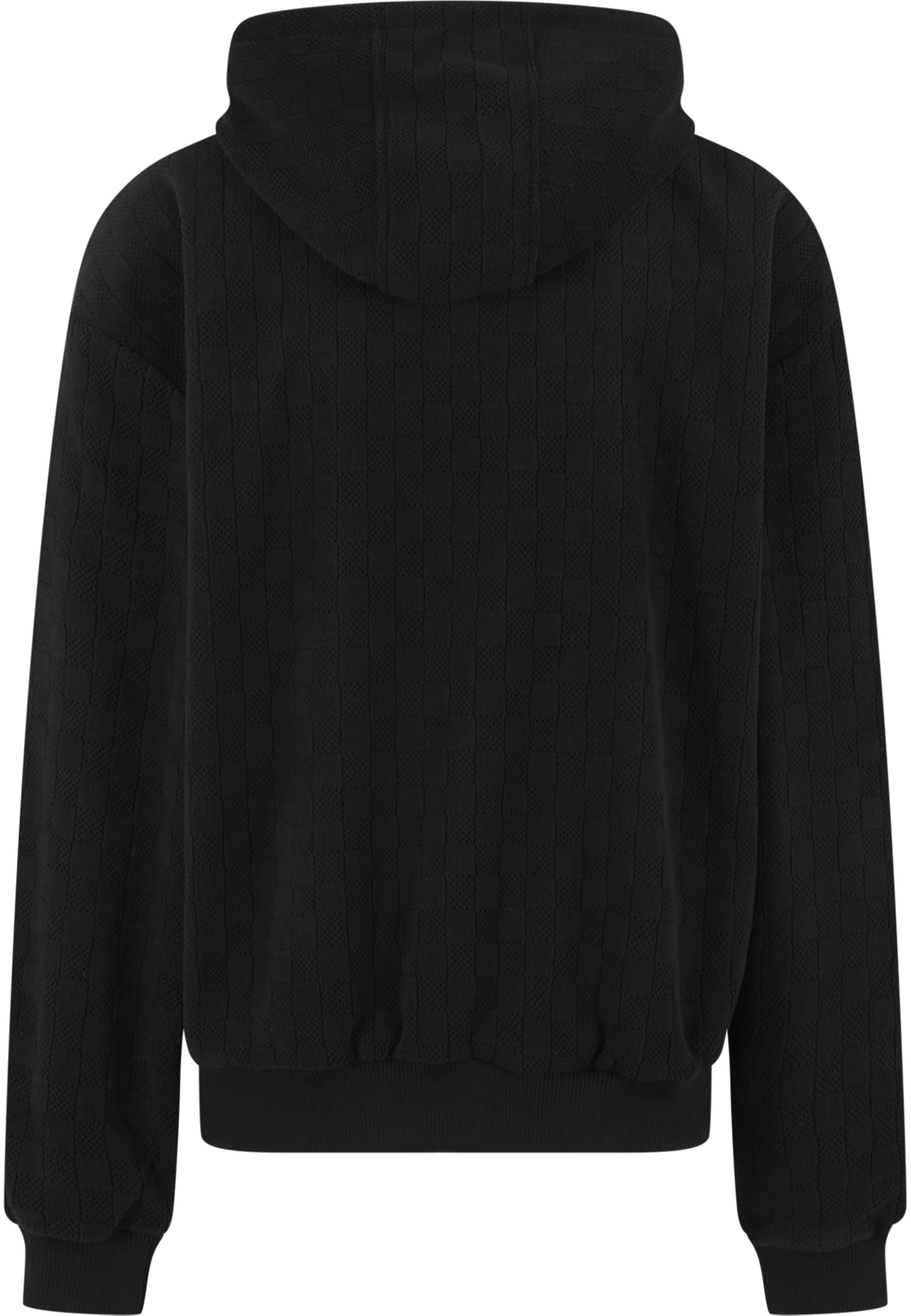 Urban Classics Męska bluza z kapturem, żakardowa, aksamitna, oversize, swobodny sweter z kapturem z aksamitu żakardowego, oversize fit, czarny, S
