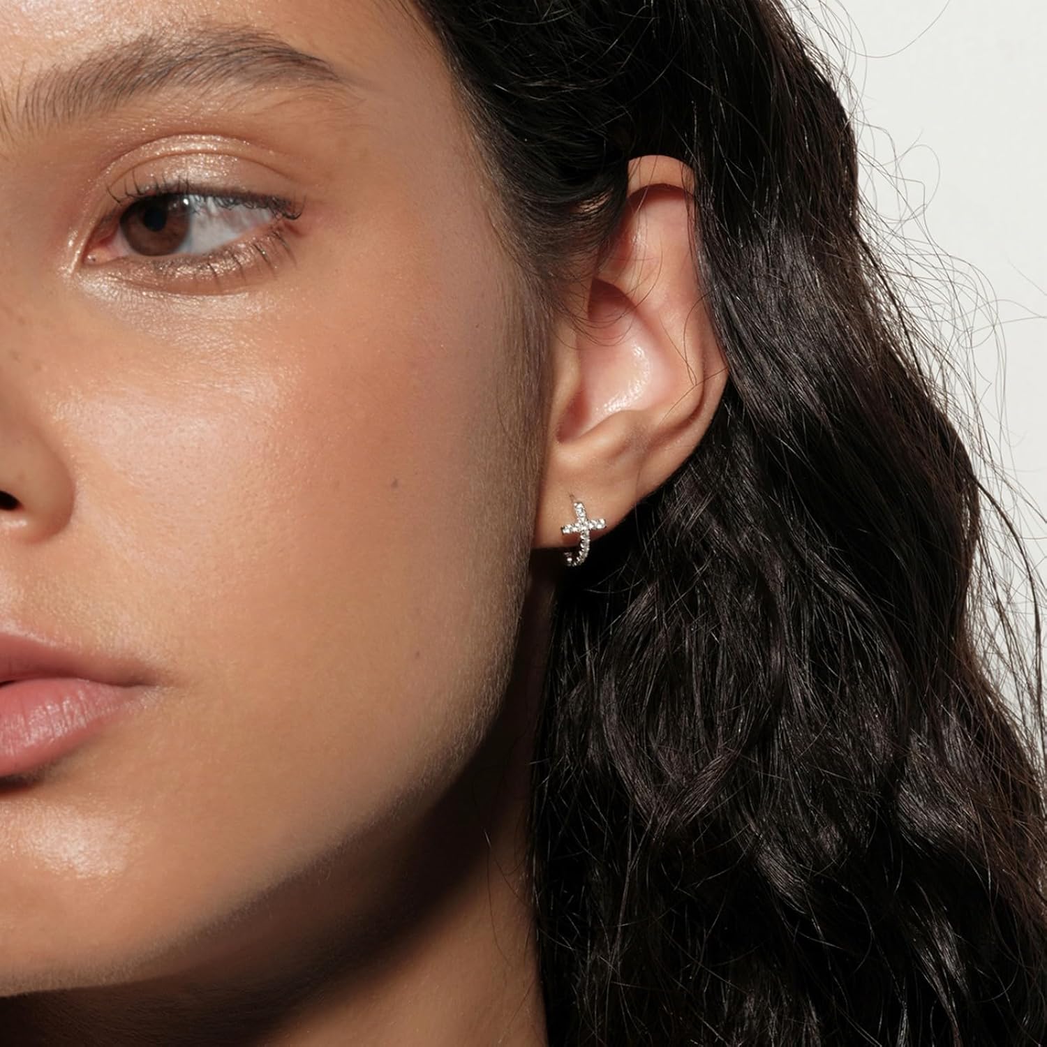 Diamond Hoop Earrings for Women 925 Sterling Silver Hoops Earring Cubic Zirconia Huggie - Image 3