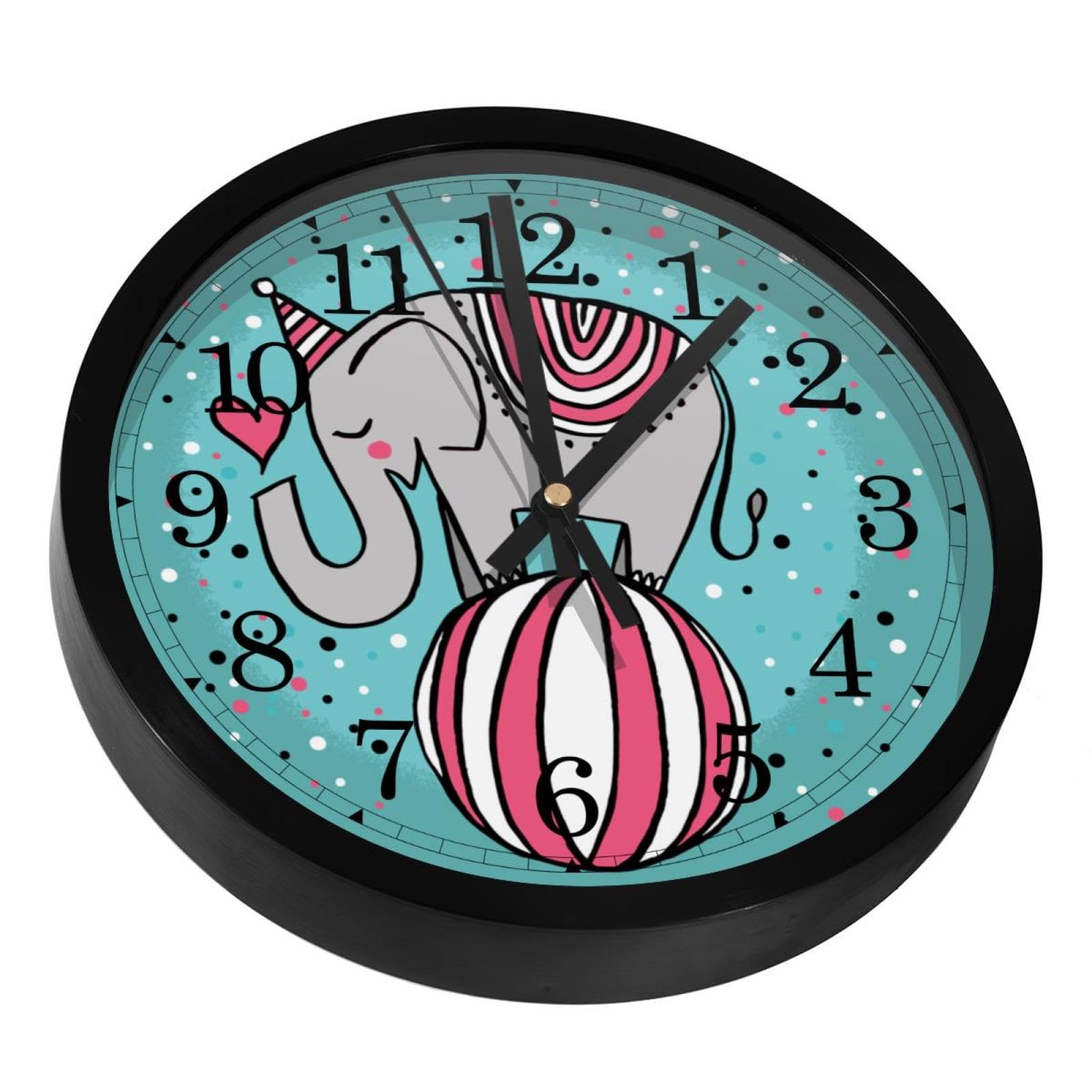 Horloge murale silencieuse éléphant éliminant les bruits pour sommeil en chambre
