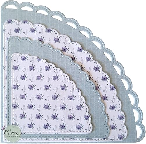 Miniatura 6 de Matty's Crafting Joy Juego de 4 troqueles de bolsillo esquinero cosido, troqueles festoneados, troqueles de corte de metal anidados grandes para